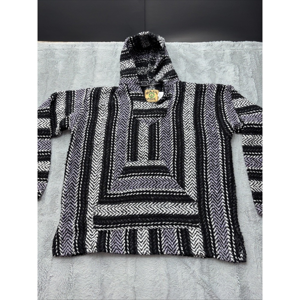 Baja Joe Hoodie Pullover Sweatshirt Poncho Unisex Front Pocket Size Small‎